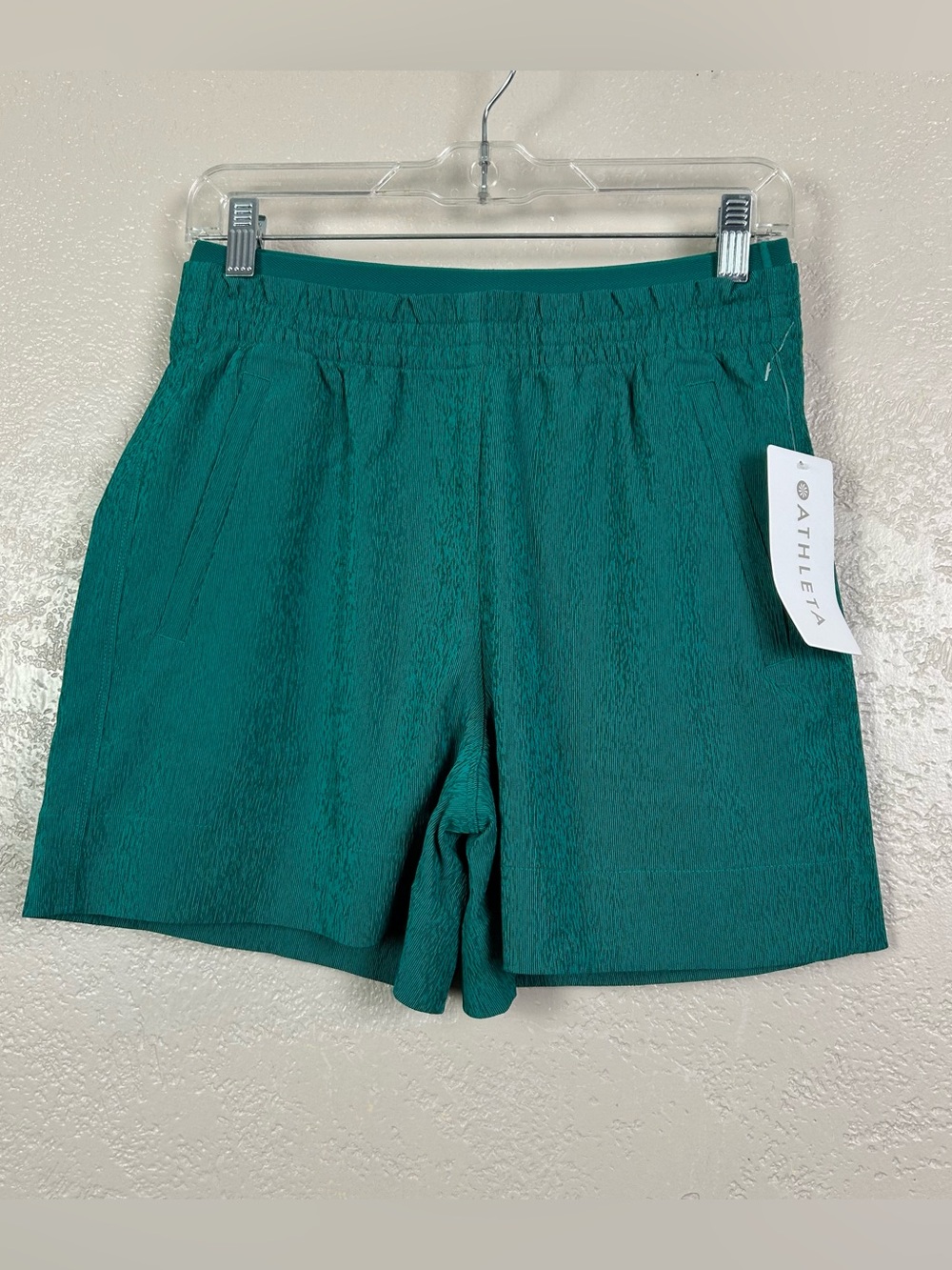 Athleta Teal Textured Pull-On Athletic Shorts